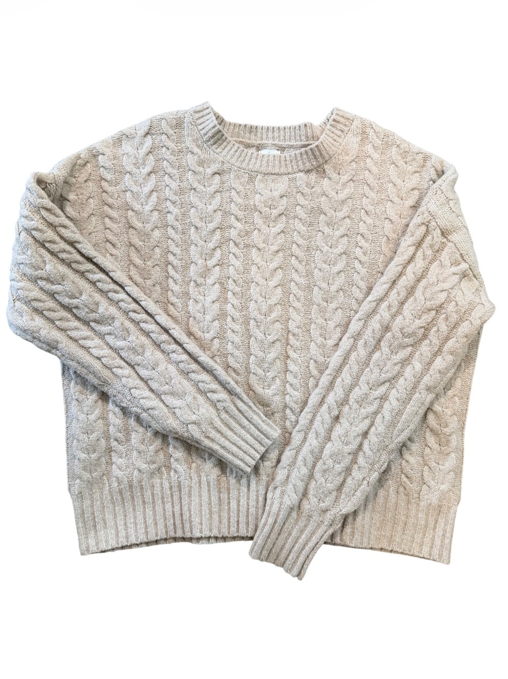 Joie Cable Knit Crewneck Sweater - Oatmeal